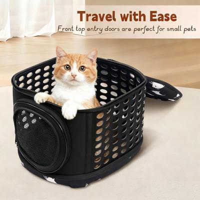 Show full view: Niubya Airline Approved Soft Sided Collapsible Carrier Travel Bag for Small Dogs & Cats, Black slide 5 of 10