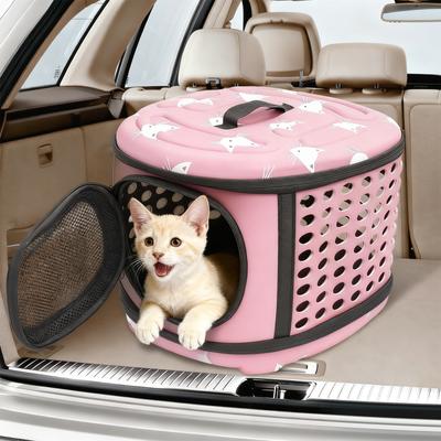 Show full view: Niubya Airline Approved Soft Sided Collapsible Carrier Travel Bag for Small Dogs & Cats, Pink slide 8 of 10