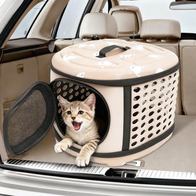 Show full view: Niubya Airline Approved Soft Sided Collapsible Carrier Travel Bag for Small Dogs & Cats, Beige slide 6 of 10
