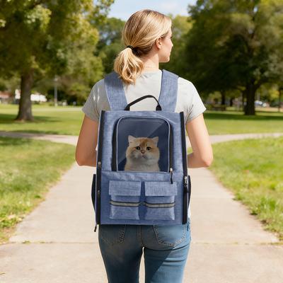 Show full view: Heeyoo Rolling Carrier Backpack with Wheels for Small Dogs & Cats, Purple slide 3 of 10