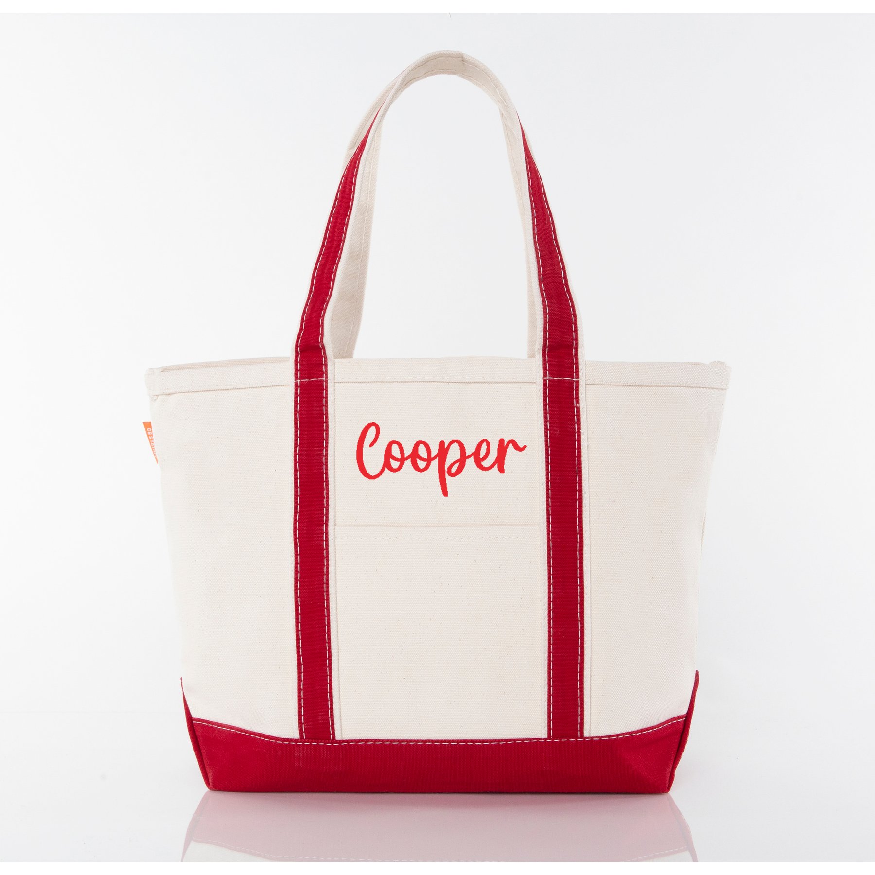 CB Station Personalized Classic Tote Bag, Red, Medium