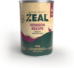ZEAL New Zealand High Protein Grain-Free Venison Recipe Pate Canned Wet Dog Food, 13.8-oz can, case of 12