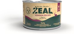 ZEAL New Zealand High Protein Grain-Free Venison Recipe Pate Canned Wet Dog Food, 6-oz can, case of 12