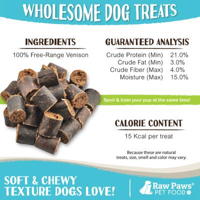 Show full view: Raw Paws Wild-Caught Venison Dog Treats, 6-oz bag slide 5 of 8