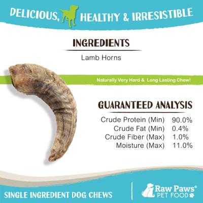 Show full view: Raw Paws Lamb Horns Dog Chew, Large, 2 count slide 5 of 7