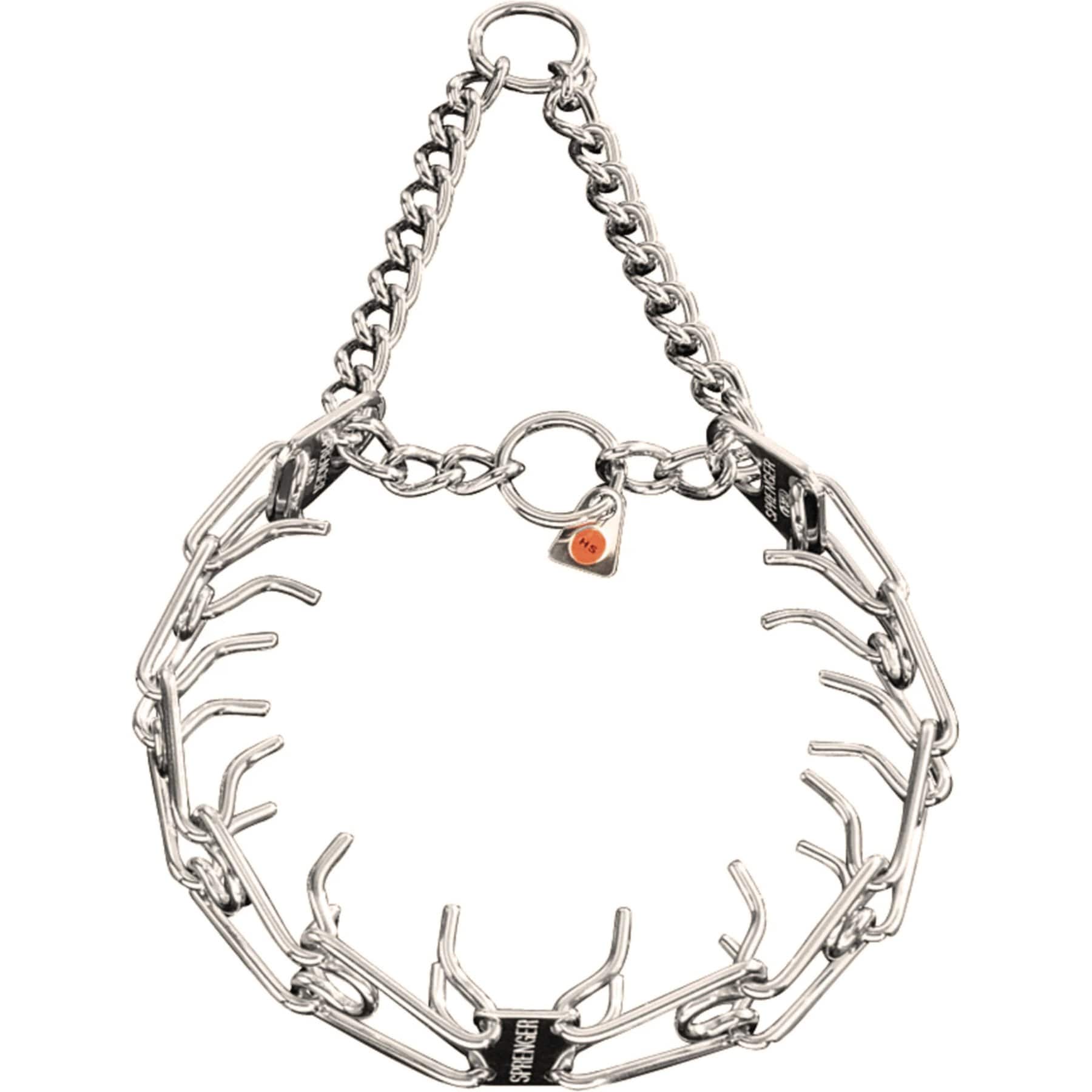 Herm Sprenger ULTRA-PLUS Stainless Steel Dog Training Collar with Center Plate, Assembly Chain & 2 Rings, Short Links