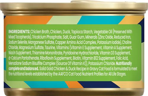 Show full view: Solid Gold Nature's Harmony Chicken & Duck Grain-Free Shreds in Gravy Wet Cat Food, 2.8-oz can, 12 count slide 5 of 11