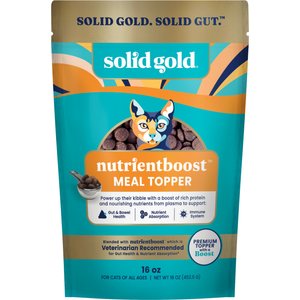 Solid Gold Gut Health Grain-Free Nutrient Absorption & Digestion Cat Food Topper, 16-oz bag