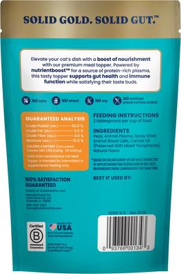 Show full view: Solid Gold Gut Health Grain-Free Nutrient Absorption & Digestion Cat Food Topper, 16-oz bag slide 4 of 10