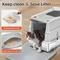 Show in main carousel: Lobeve Stainless Steel Enclosed Cat Litter Box with lid, Metal Litter Scoop & Litter Mat, X-Large slide 6 of 8