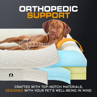 Show full view: INVIROX Orthopedic Waterproof Memory Foam Couch Dog Bed with Bolster, Jumbo, Majestic White slide 3 of 11