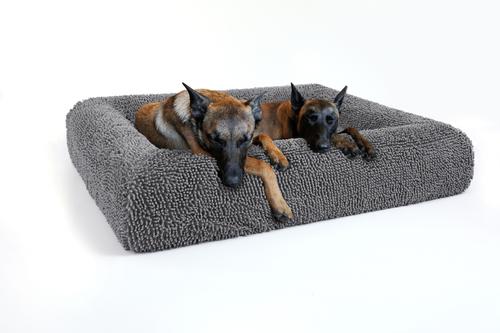 Show full view: INVIROX Orthopedic Waterproof Memory Foam Couch Dog Bed with Bolster, Jumbo, Fluffy Grey slide 9 of 12