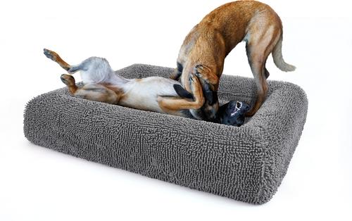Show full view: INVIROX Orthopedic Waterproof Memory Foam Couch Dog Bed with Bolster, Jumbo, Fluffy Grey slide 4 of 12