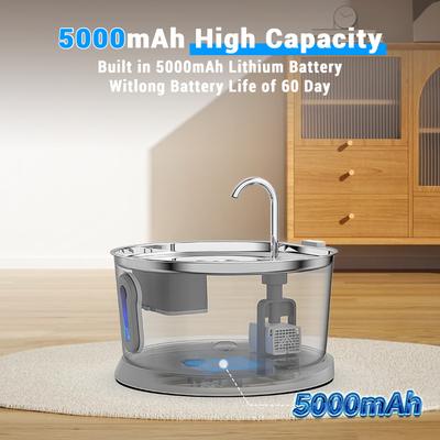 Show full view: PetNF Wireless Charging 304 Stainless Steel Automatic Dog & Cat Water Dispenser, 135-oz slide 6 of 9