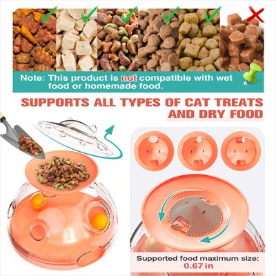 Show full view: KADTC 2 Ways to Play Treat Dispensing Puzzle & Foraging Balls Game Cat Toy, Pink, Large slide 6 of 8