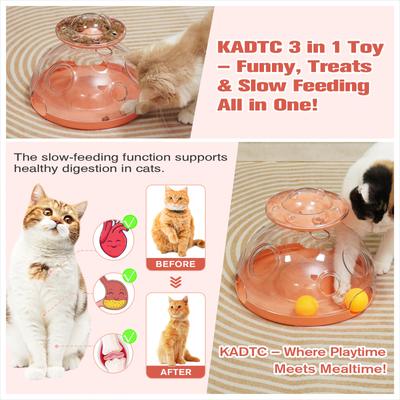 Show full view: KADTC 2 Ways to Play Treat Dispensing Puzzle & Foraging Balls Game Cat Toy, Pink, Large slide 5 of 8