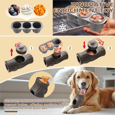 Show full view: KADTC Durable Stump Freeze Tough Treat Refill Dispensing Dog Toy, Brown, Large slide 6 of 8