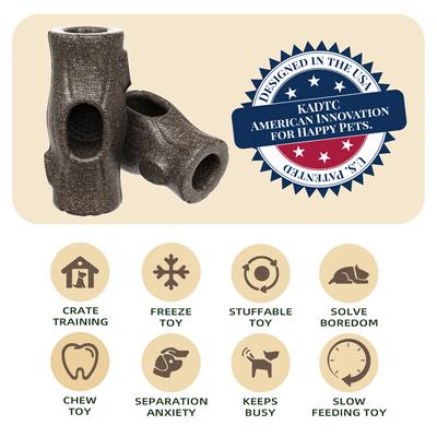 Show full view: KADTC Durable Stump Freeze Tough Treat Refill Dispensing Dog Toy, Brown, Large slide 3 of 8