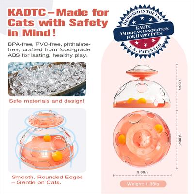 Show full view: KADTC 2 Ways to Play Treat Dispensing Puzzle & Foraging Balls Game Cat Toy, Pink, Large slide 3 of 8