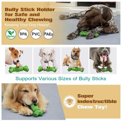 Show full view: KADTC Durable Bully Stick Holder Tough Chew Dog Toy, Green, Large slide 3 of 7