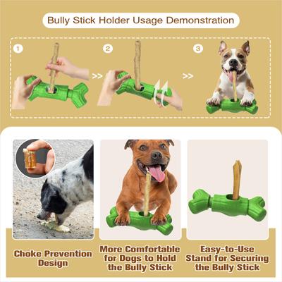 Show full view: KADTC Durable Bully Stick Holder Tough Chew Dog Toy, Green, Large slide 5 of 7