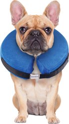 Bencmate Protective Inflatable Soft Pet Recovery Does Not Block Vision Recovery Collar for Dogs & Cats, Blue, Small slide 1 of 6