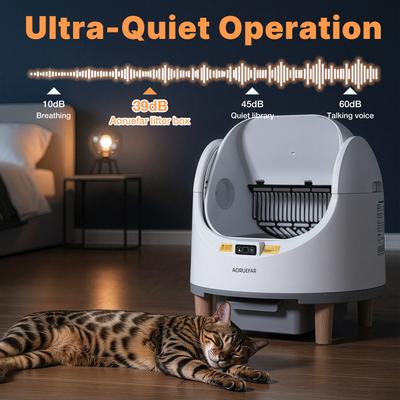 Show full view: Aoruefar Open-Top Smart Self Cleaning Cat Litter Box Bundle slide 7 of 8