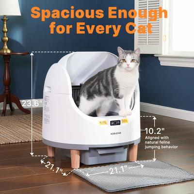 Show full view: Aoruefar Open-Top Smart Self Cleaning Cat Litter Box Bundle slide 2 of 8