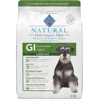 Blue Buffalo Natural Veterinary Diet 22-lb bag GI Gastrointestinal Support Low Fat Dry Dog Food Blue Buffalo Natural Veterinary Diet