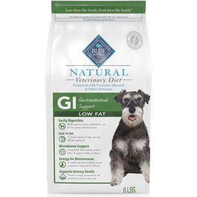 Blue Buffalo Natural Veterinary Diet 6-lb bag GI Gastrointestinal Support Low Fat Dry Dog Food Blue Buffalo Natural Veterinary Diet