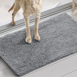 Heeyoo Absorbent Non-Slip Washable Chenille Dog Door Mat, Grey, 32 x 20-in slide 2 of 8