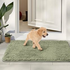 Heeyoo Absorbent Non-Slip Washable Chenille Dog Door Mat, Camel, 24 x 17-in