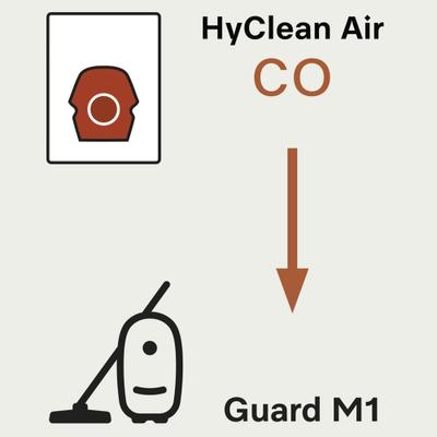 Show full view: Miele HyClean Air CO Guard M1 Vacuum Cleaner Bags, White with Red Collar slide 2 of 5