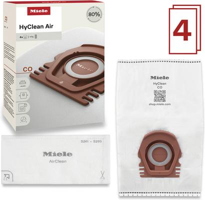 Show full view: Miele HyClean Air CO Guard M1 Vacuum Cleaner Bags, White with Red Collar slide 3 of 5