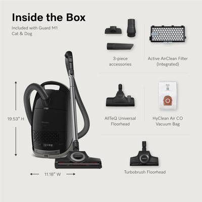 Show full view: Miele Guard M1 Dog & Cat Bagged Canister Vacuum Cleaner, Obsidian Black/Space Grey slide 2 of 9