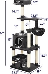 Frisco 66-in Cat Tree with Bed, Condo, Lounge Basket & Top Perch, Dark Charcoal slide 2 of 6