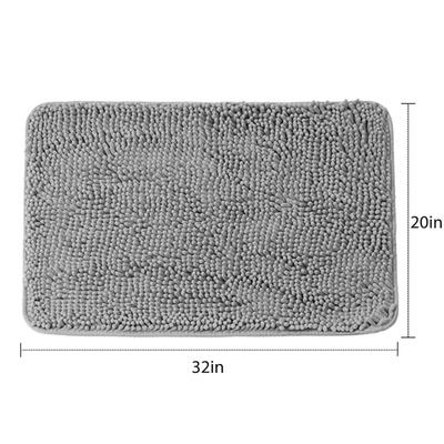 Show full view: Heeyoo Absorbent Non-Slip Washable Chenille Dog Door Mat, Grey, 32 x 20-in slide 2 of 9