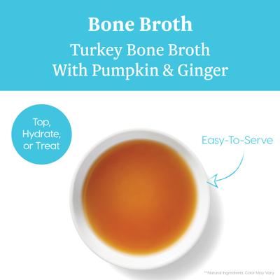 Show full view: Variety Pack - Solid Gold Turkey Bone Broth with Pumpkin & Ginger Dog Food Topper, Chicken with Lavender & Chamomile & Beef with Turmeric Flavors slide 4 of 10