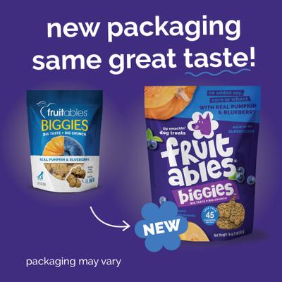 Show full view: Fruitables Biggies with Real Pumpkin & Blueberry Dog Treats, 16-oz bag slide 3 of 11