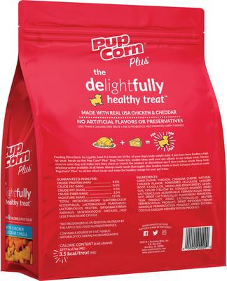 Show full view: PupCorn Plus Chicken & Cheddar Cheese Dog Treats, 8-oz bag slide 3 of 12