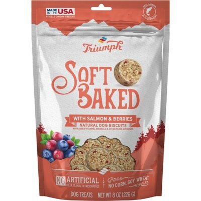 Triumph Triumph Soft Baked with Salmon & Berries Natural Biscuits Dog Treats, 8-oz bag