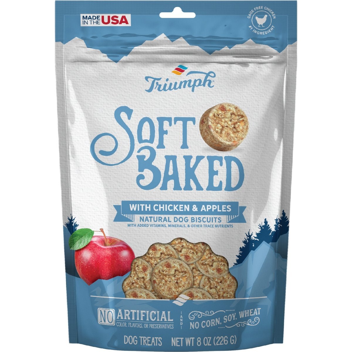 Triumph Soft Baked with Chicken & Apples Natural Biscuits Dog Treats, 8-oz bag