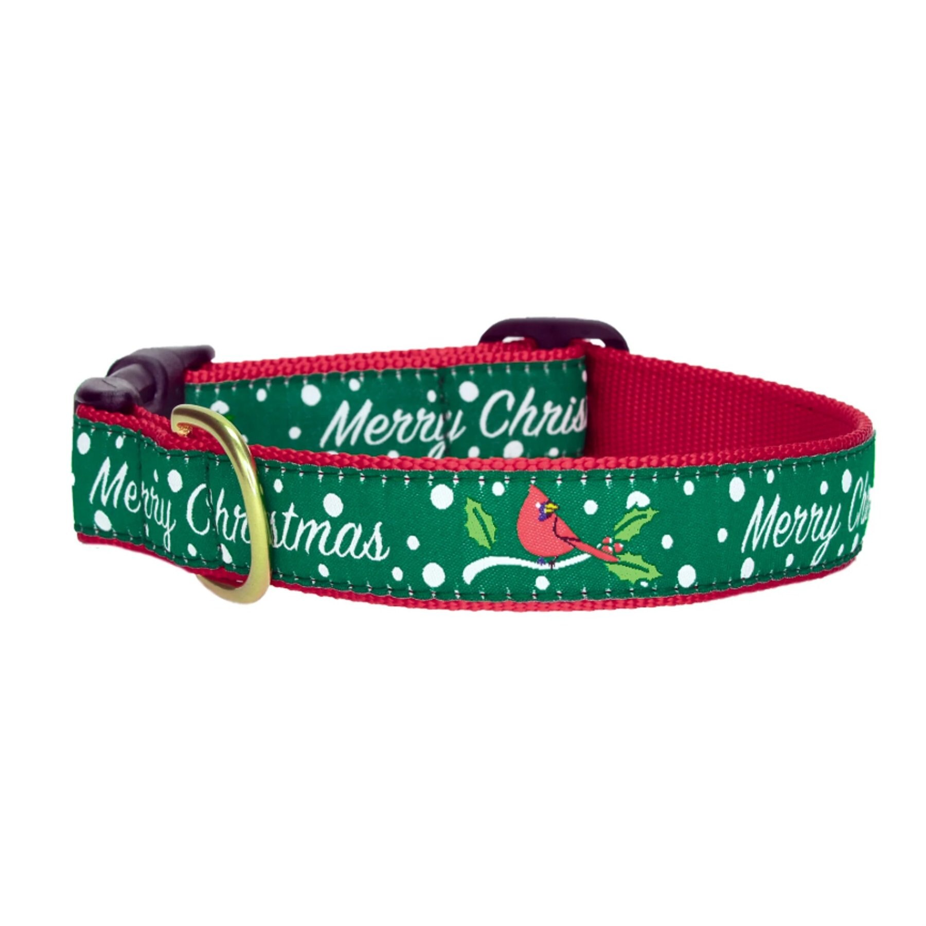 Up Country Merry Christmas Dog Collar, XX-Large Wide: 21 to 27-in neck, 1-in wide