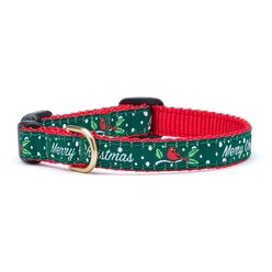 Up Country Merry Christmas Dog Collar, Small Narrow: 9 to 15-in neck, 5/8-in wide