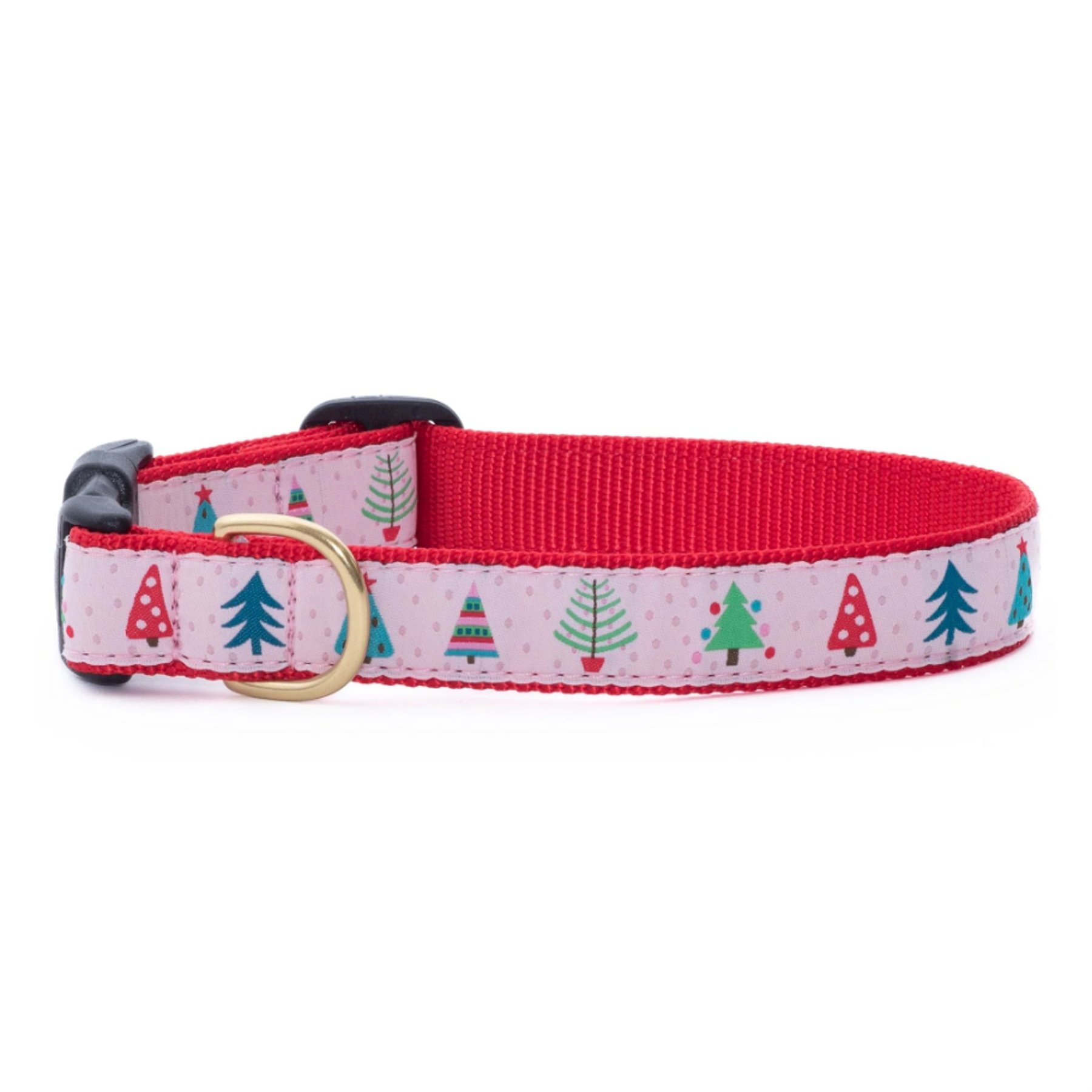 Up Country Pink Pines Dog Collar, Medium Wide: 12 to 18-in neck, 1-in wide