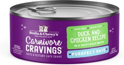 Stella & Chewy's Purrfect Pate Duck & Chicken Flavored Pate Wet Cat Food, 2.8-oz can, case of 24