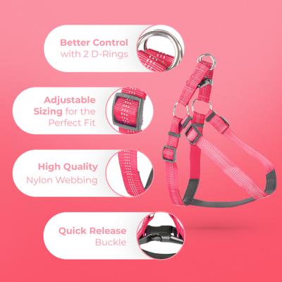 Show full view: Blazin No Pull Nylon Vest Adjustable Reflective Step-In Dog Harness, Hot Pink, Medium: 17.75 to 23.25-in chest slide 5 of 5