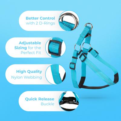 Show full view: Blazin No Pull Nylon Vest Adjustable Reflective Step-In Dog Harness, Bright Blue, Large: 22.5 to 32.5-in chest slide 5 of 5