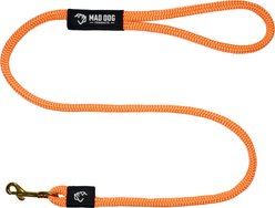 Mad Dog Products Premium Rope Dog Leash, Orange, 6-ft long, 3/8-in wide