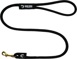Mad Dog Products Premium Rope Dog Leash, Black, 6-ft long, 3/8-in wide